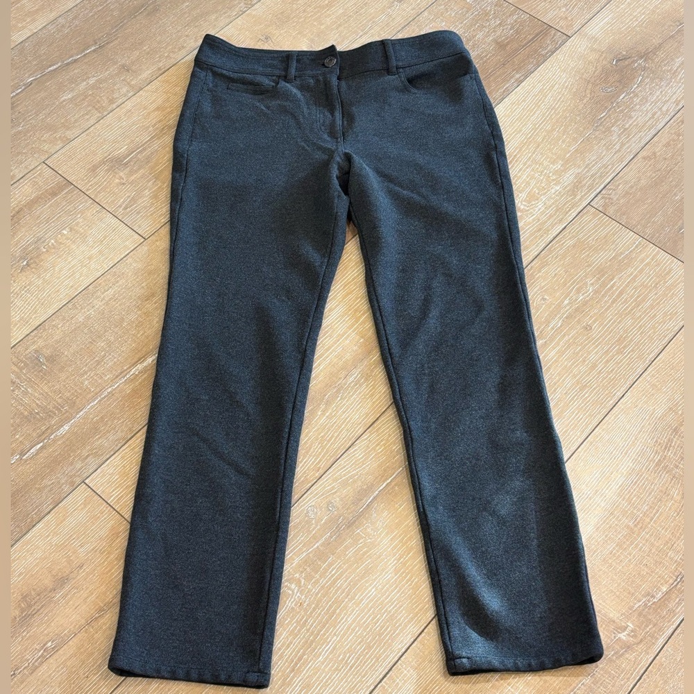 Talbots Petites Charcoal Gray Straight Leg Knit Trousers‎